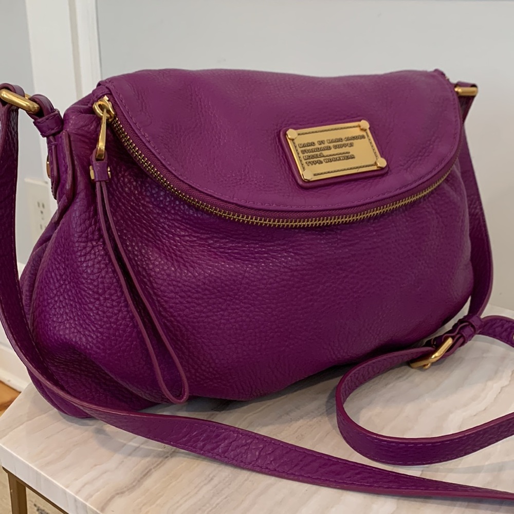 Marc Jacobs Vintage Classic Q Natasha Foldover Pebbled Leather Crossbody Bag EUC